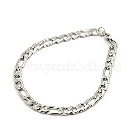Bracelets chaîne en acier inoxydable figaro à la mode pour femmes 304 STAS-A028-B017P-1