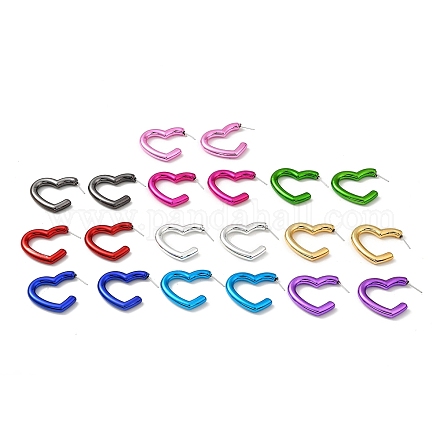 Boucles d'oreilles coeur en acrylique EJEW-P251-15-1
