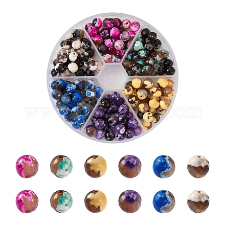 Cheriswelry 180pcs 6 Farben natürliche Achatperlen G-CW0001-05-1