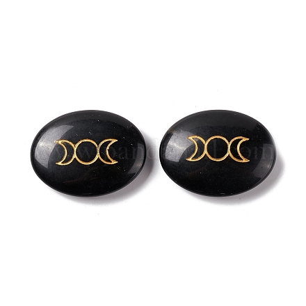 Piedras de palma de masaje curativo de obsidiana natural G-E579-03D-1