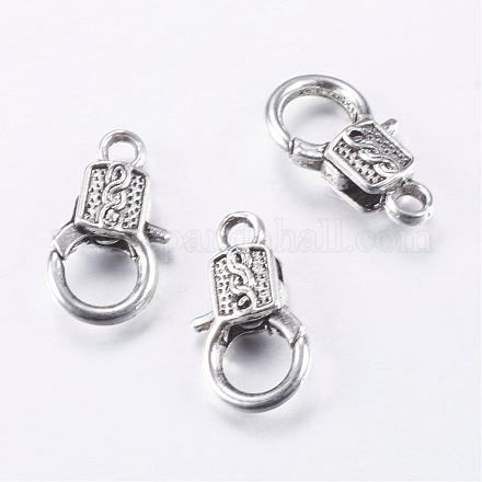 Tibetan Style Alloy Lobster Claw Clasps TIBE-T002-16AS-RS-1