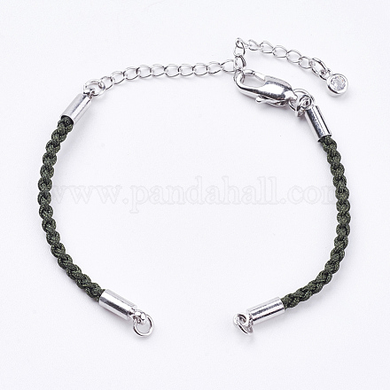 Braided Cotton Cord Bracelet Making MAK-I006-16P-1
