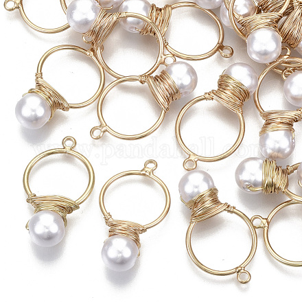 Colgantes de perlas de imitación de plástico abs X-KK-N235-016-1