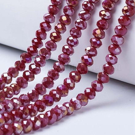 Chapelets de perles en verre électroplaqué EGLA-A034-P6mm-B04-1