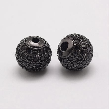 Perles de zircone cubique micro pave en Laiton ZIRC-E110-06B-1