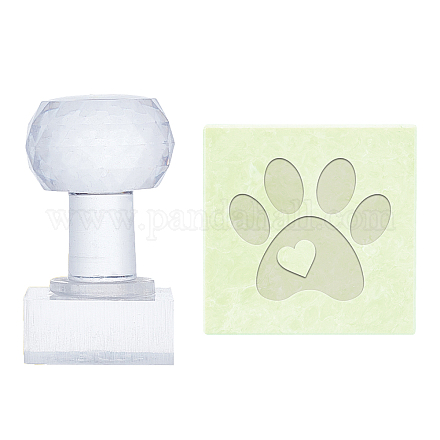 PH Pandahall Pfotenabdruck Seifenstempel Tier Katze Hund Fußabdruck Acrylstempel Seifenprägestempel Seifenkapitel Abdruckstempel für handgemachte Seife DIY-WH0350-013-1