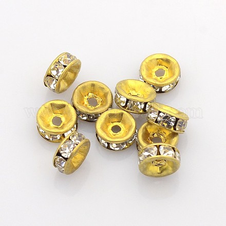 Brass Rhinestone Spacer Beads RB-A014-Z8mm-01C-1