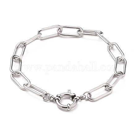 304 Stainless Steel Paperclip Chain Bracelets BJEW-JB05631-1