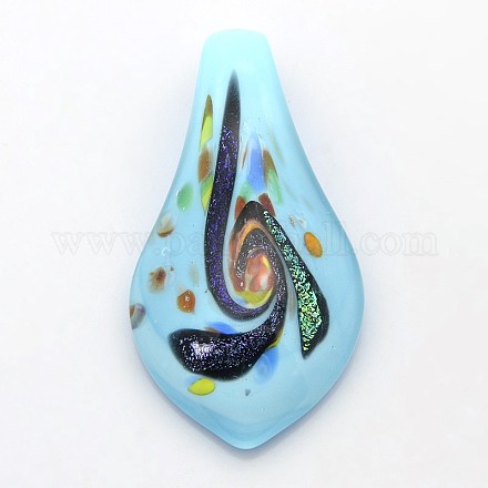 1Box Handmade Dichroic Glass Big Teardrop Pendants DICH-X045-02-1