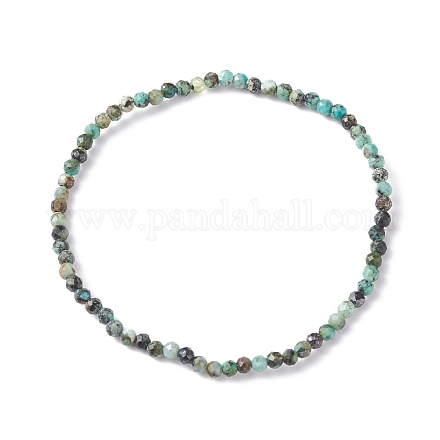 3mm Natural African Turquoise(Jasper) Beads Stretch Bracelet for Girl Women BJEW-JB07284-05-1