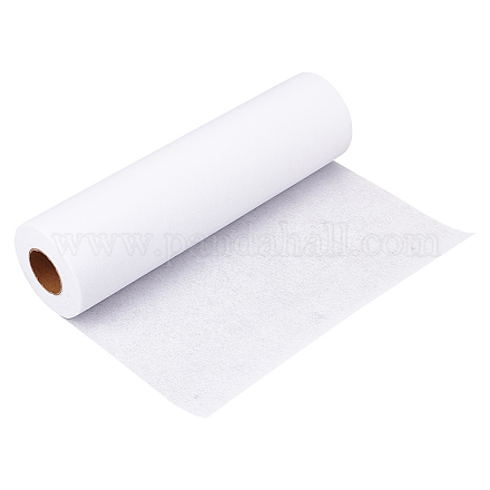 OLYCRAFT White Embroidery Stabilizer 12 Inchx25 Yards Cut Away Embroidery Stabilizer 0.2mm Thick Water Soluble Stabilizer for Machine Embroidery DIY Luggage Construction Decoration DIY-WH0449-98-1