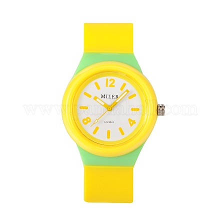 Детские 304 силиконовые кварцевые наручные часы из нержавеющей стали WACH-N016-09-1