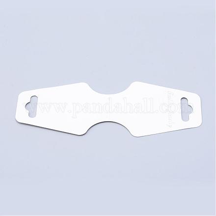 厚紙のアクセサリー台紙  ネックレスに使用  ブレスレットとモバイルペンダント  ホワイト  124x46x0.3mm CDIS-Q001-46-1
