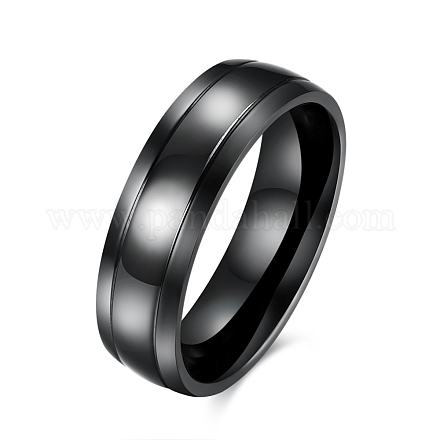 316 anelli a fascia larga in acciaio al titanio da uomo dal design semplice RJEW-BB15751-10-1