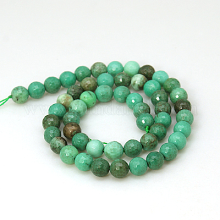 Natural Green Onyx Agate Beads Strands G-G213-8mm-08-1