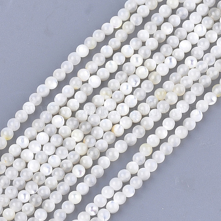 Perles de coquillage blanc naturel SHEL-T012-49B-1