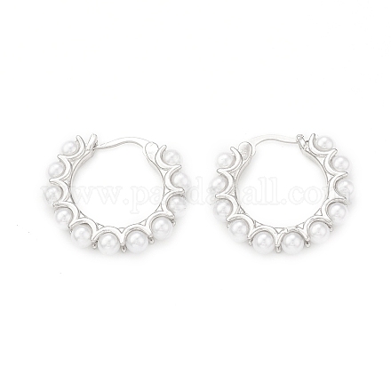 Boucles d'oreilles créoles en perles d'imitation plastique EJEW-G340-01P-1