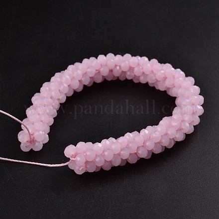 Facettierte Rondell-Perlen aus Jadeimitat zur Schmuckherstellung für Armbänder BJEW-J171-B01-1