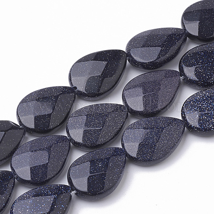 Synthetic Blue Goldstone Beads Strands G-S292-13-1