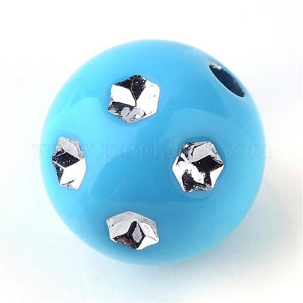 Plating Acrylic Beads PACR-S454-10mm-03-1