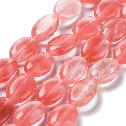 Chapelets de perles en verre de quartz de cerise G-L164-A-35-1