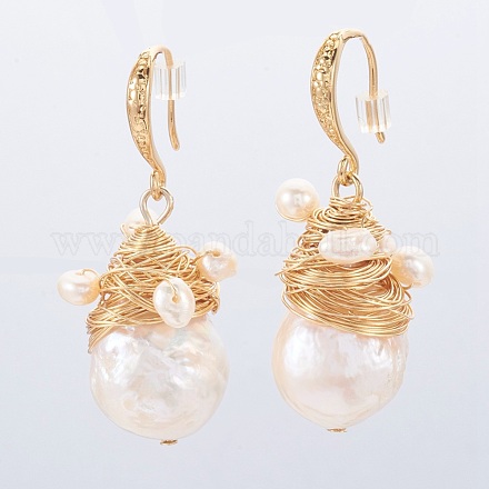 Concha de perla pendientes colgantes EJEW-JE02938-1