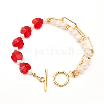 Shell Pearl Beaded Bracelets for Girl Women X1-BJEW-TA00014-1