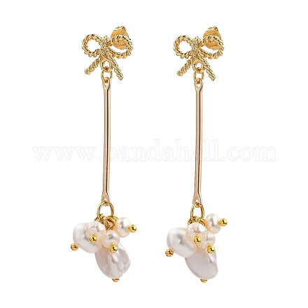Brass Dangle Stud Earrings EJEW-JE04231-01-1