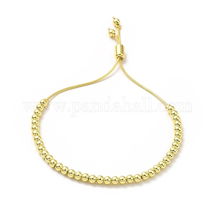 Runde Perlen-Schieberegler-Armbänder aus Messing für Damen BJEW-M232-01G-A-1
