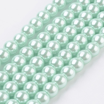Hebras de perlas de vidrio teñidas ecológicas HY-A008-6mm-RB034-1