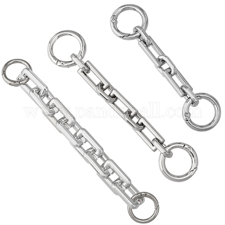 CHGCRAFT 3Pcs 3Styles Zinc Alloy Acrylic Bag Purse Strap Extender Cable Chains with Spring Ring Clasps for Bag Replacement Accessoies FIND-CA0007-74-1