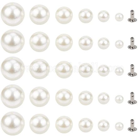 Nbeads 320 juegos de pernos de remache de perlas de imitación de plástico abs KY-NB0001-05-1