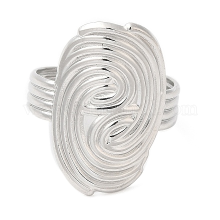 304 anillo abierto de acero inoxidable con forma de vórtice para mujer. RJEW-M149-17P-1