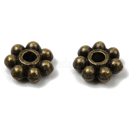 Perline in lega di stile tibetano perline distanziatrici a margherita LF1249Y-01AB-RS-1