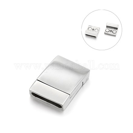 304 Stainless Steel Magnetic Clasps with Glue-in Ends STAS-E089-41C-01-1