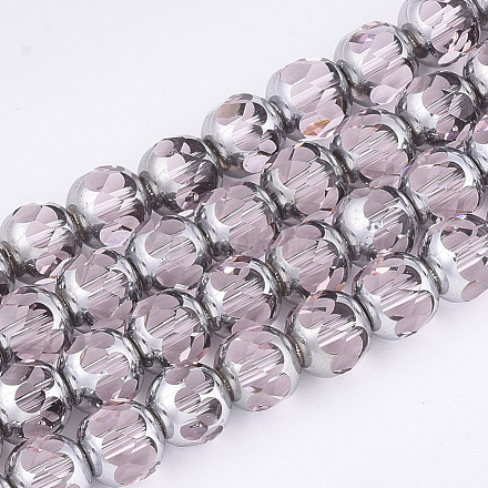 Electroplate Glass Beads Strands EGLA-T019-02B-1