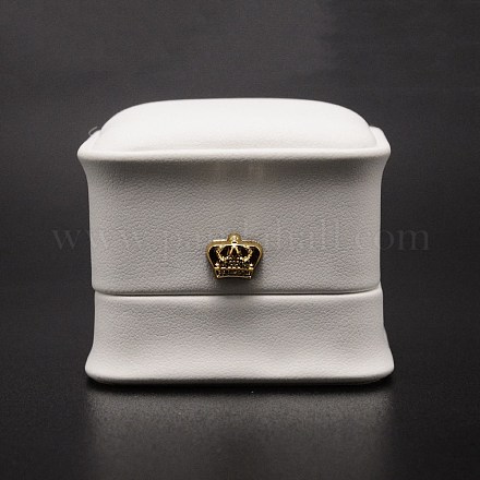 PU Leather Ring Box LBOX-WH0001-02-1