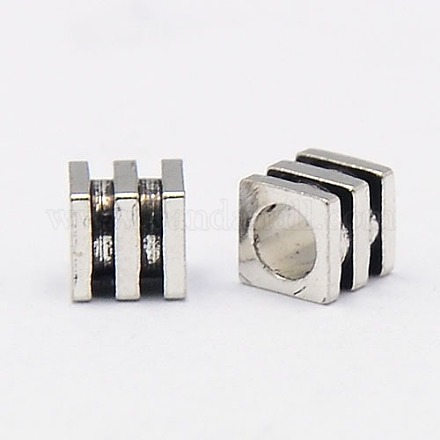 Cube Brass Beads KK-P008-28-NF-1