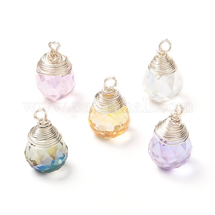 Transparent Glass Charms PALLOY-JF00853-02-1