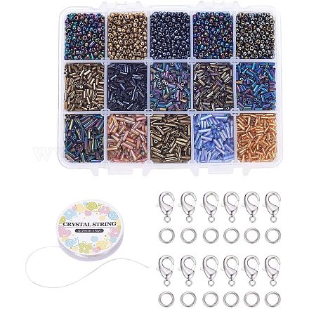 Kit de fabrication de bijoux en perles de rocaille en verre pandahall elite DIY-PH0024-81-1