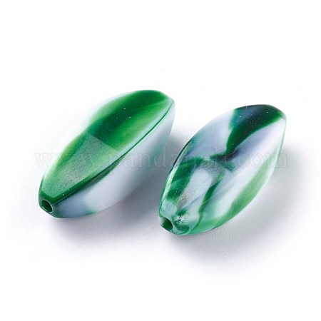 Wholesale PandaHall 30m Green Color Acrylic Imitation Beads Pearl