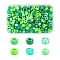 480Pcs 6 Colors Opaque & Transparent Plastic Beads, Barrel, Green, 9x6mm, Hole: 3.8mm, 80pcs/color