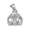 Brass Micro Pave Cubic Zirconia Pendants, Insect, Platinum, 17x15x4.5mm, Hole: 5.5x3mm