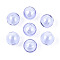 Handmade Blown Glass Beads, Round, Violet, 14x14mm, Hole: 1~2mm