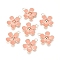 Alloy Enamel Pendants, Flower, Golden, Light Salmon, 20.5x18x3mm, Hole: 1.8mm