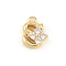 Brass Micro Pave Clear Cubic Zirconia Charms, Long-Lasting Plated, Rack Plating, Cadmium Free & Lead Free, Real 18K Gold Plated, Letter S Charms, 10.5x7.5x3.5mm, hole: 1.2mm