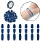 Plastic Breakaway Clasps, with Nylon Thread, Marine Blue, 24x9mm, Hole: 2.5mm