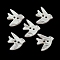 2-Hole Resin Buttons, Bird, White, 16x15x2.5mm, Hole: 1.4mm