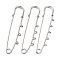 45Pcs 3 Style Stainless Steel Safety Pins, with 3 & 4 & 5 Loop, Stainless Steel Color, 45pcs/set