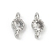 Brass Cubic Zirconia Flat Round Connector Charms, Rack Plating, Long-Lasting Plated, Platinum, Clear, 9x4.5~5x3mm, Hole: 1mm